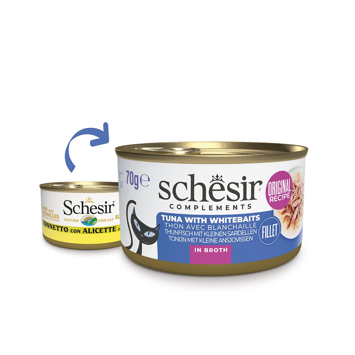 Schesir Cat Thunfisch mit Sardellen in Brühe 12x70 g Schesir Cat Thunfisch mit Sardellen in Brühe 12x70 g von Schesir