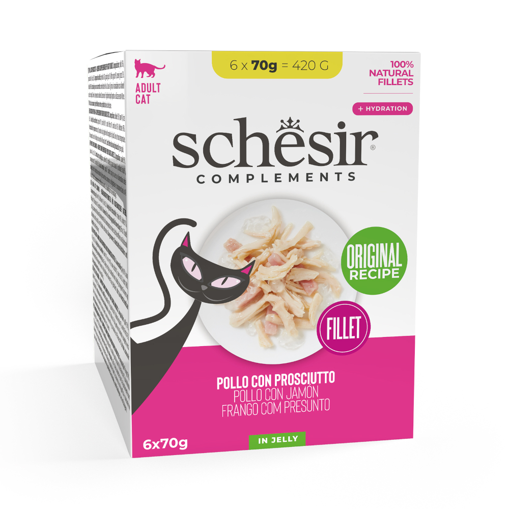 Schesir Complements Filet in Gelee 6 x 70 g - Huhn mit Schinken Schesir Complements Filet in Gelee 6 x 70 g - Huhn mit Schinken von Schesir