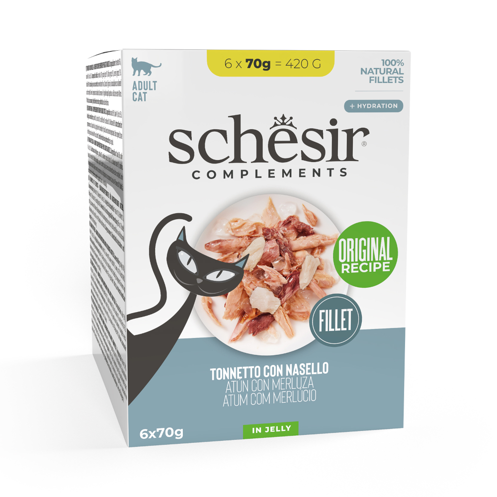 Schesir Complements Filet in Gelee 6 x 70 g - Thunfisch mit Seehecht Schesir Complements Filet in Gelee 6 x 70 g - Thunfisch mit Seehecht von Schesir