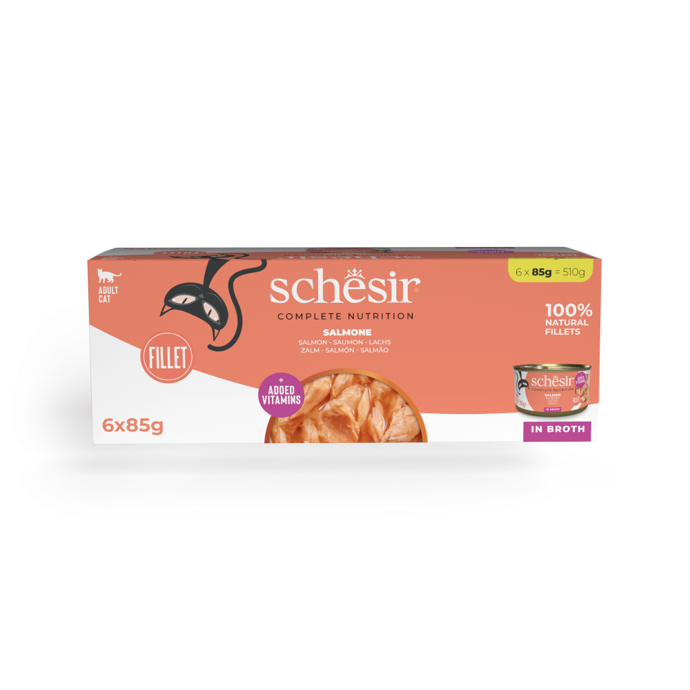 Schesir Complete Nutrition Filet in Brühe 6 x 85 g - Lachs von Schesir