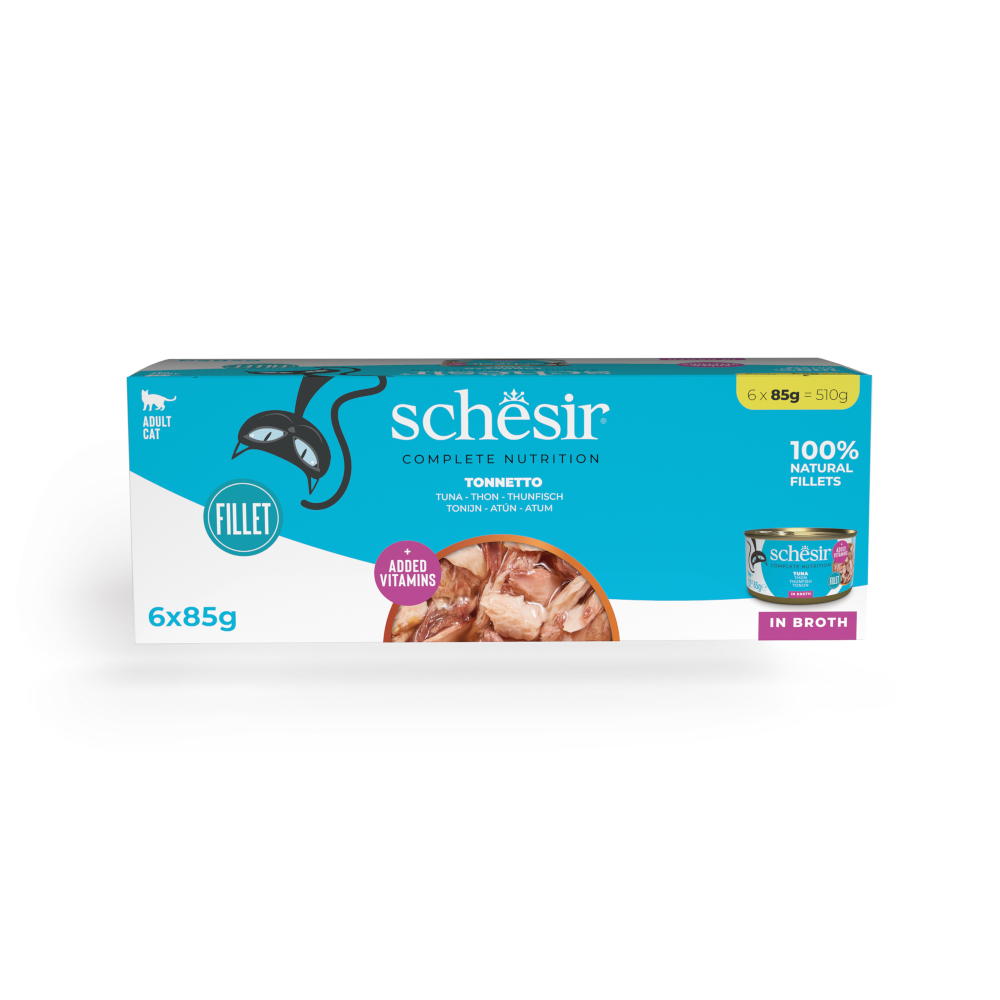 Schesir Complete Nutrition Filet in Brühe 6 x 85 g - Thunfisch Schesir Complete Nutrition Filet in Brühe 6 x 85 g - Thunfisch von Schesir