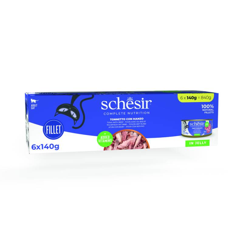 Schesir Complete Nutrition Filet in Gelee 6 x 140 g - Thunfisch mit Rind von Schesir