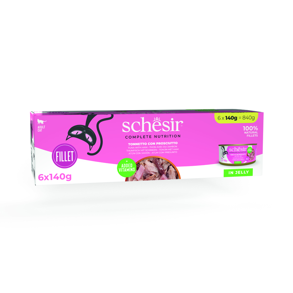 Schesir Complete Nutrition Filet in Gelee 6 x 140 g - Thunfisch mit Schinken von Schesir