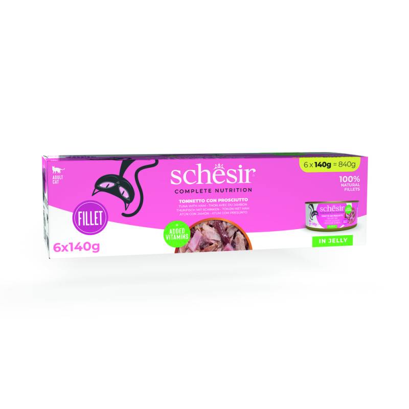 Schesir Complete Nutrition Filet in Gelee 6 x 140 g - Thunfisch mit Schinken von Schesir