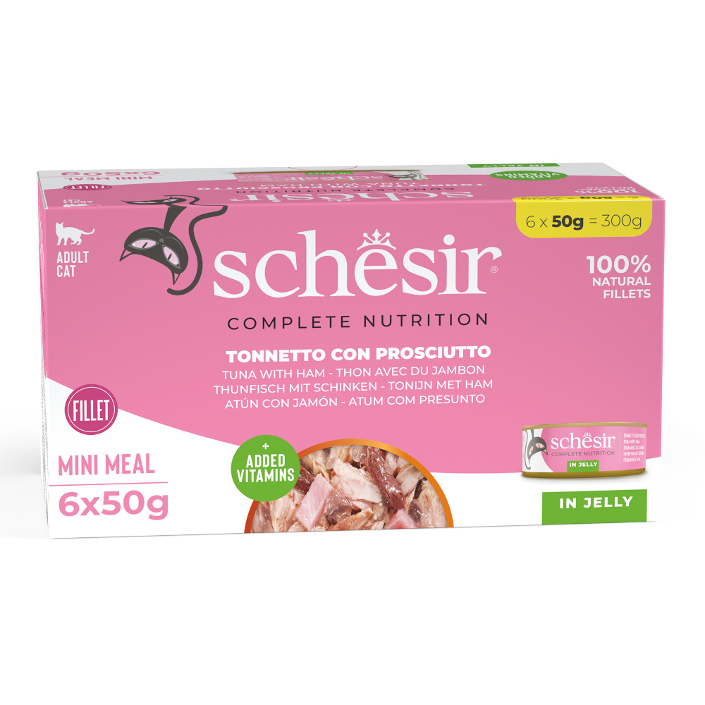Schesir Complete Nutrition Filet in Gelee 6 x 50 g - Thunfisch mit Schinken Schesir Complete Nutrition Filet in Gelee 6 x 50 g - Thunfisch mit Schinken von Schesir