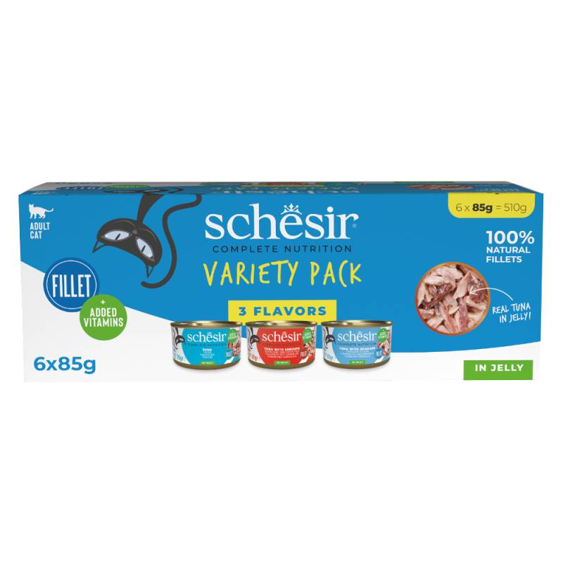 Schesir Complete Nutrition Filet in Gelee 6 x 85 g - Mixpaket (3 Sorten) von Schesir