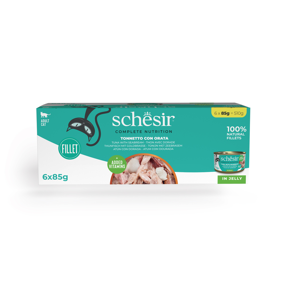 Schesir Complete Nutrition Filet in Gelee 6 x 85 g - Thunfisch mit Dorade Schesir Complete Nutrition Filet in Gelee 6 x 85 g - Thunfisch mit Dorade von Schesir
