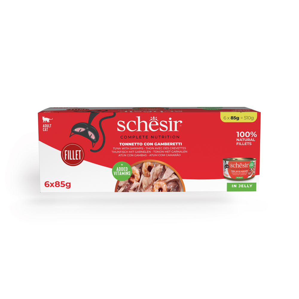 Schesir Complete Nutrition Filet in Gelee 6 x 85 g - Thunfisch mit Garnelen Schesir Complete Nutrition Filet in Gelee 6 x 85 g - Thunfisch mit Garnelen von Schesir