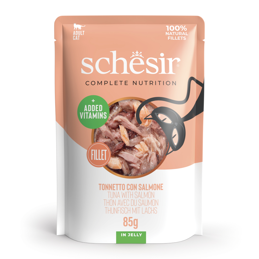 Schesir Complete Nutrition Filet in Gelee 6 x 85 g - Thunfisch mit Lachs Schesir Complete Nutrition Filet in Gelee 6 x 85 g - Thunfisch mit Lachs von Schesir