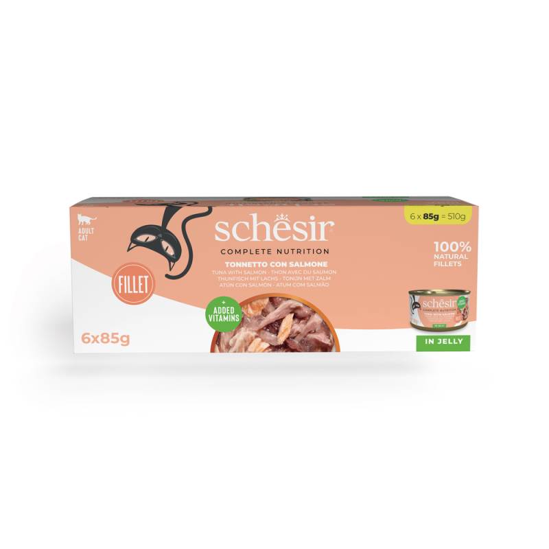 Schesir Complete Nutrition Filet in Gelee 6 x 85 g - Thunfisch mit Lachs von Schesir