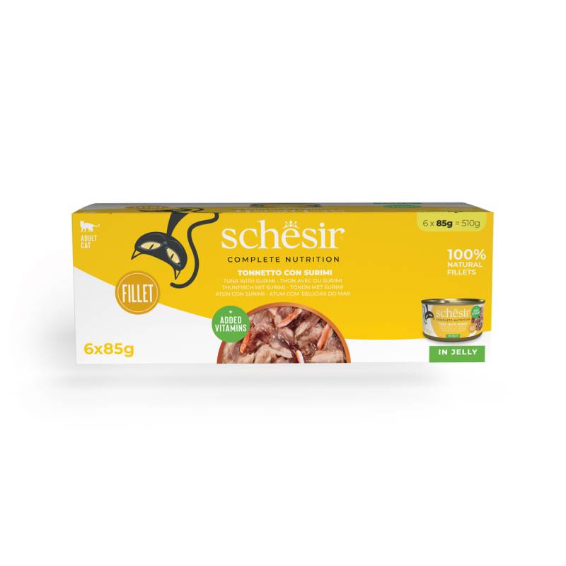 Schesir Complete Nutrition Filet in Gelee 6 x 85 g - Thunfisch mit Surimi von Schesir