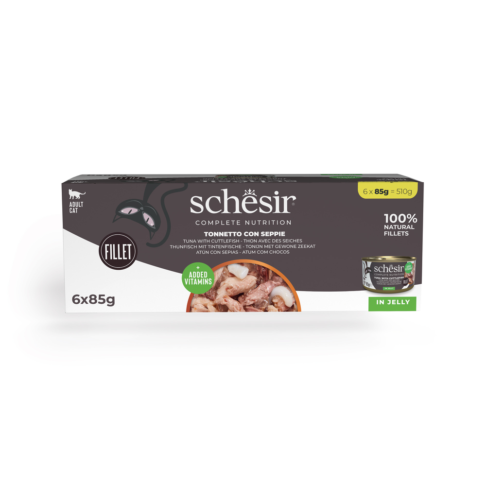 Schesir Complete Nutrition Filet in Gelee 6 x 85 g - Thunfisch mit Tintenfisch Schesir Complete Nutrition Filet in Gelee 6 x 85 g - Thunfisch mit Tintenfisch von Schesir