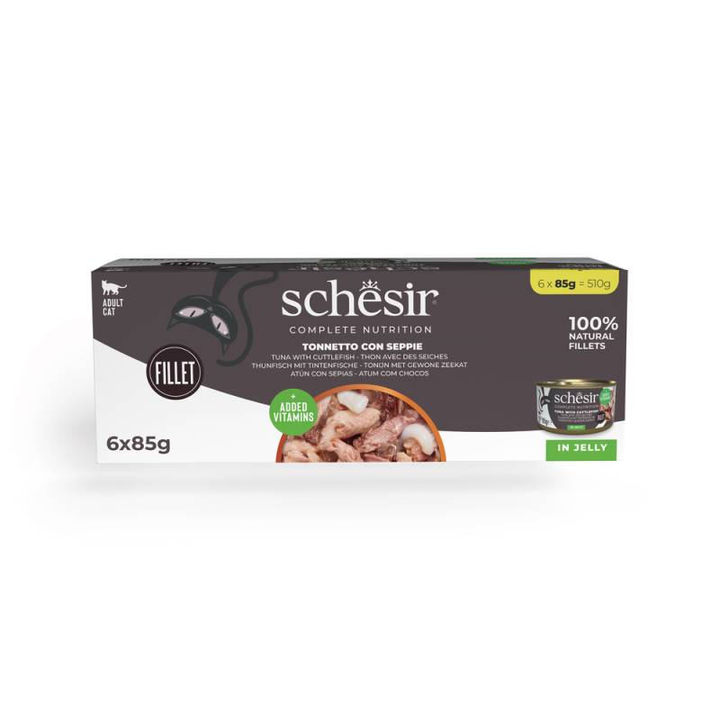 Schesir Complete Nutrition Filet in Gelee 6 x 85 g - Thunfisch mit Tintenfisch von Schesir