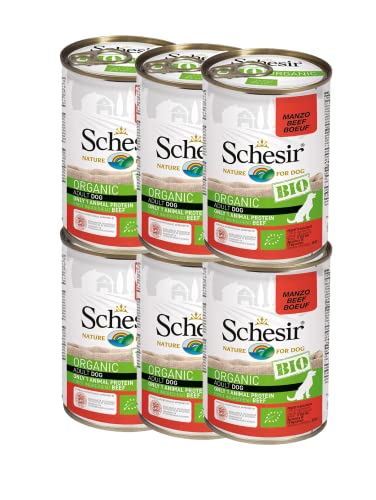 Schesir Dog Bio Monoprotein Rind, Hundefutter nass, 6 Dosen x 400 g von Schesir