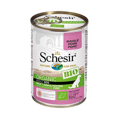 Schesir Dog Bio Monoprotein Schwein, Hundefutter nass, 6 Dosen x 400 g von Schesir