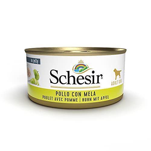 Schesir Dog Fruit Hühnerfilet mit Apfel, Hundefutter nass mit Früchten, 18 Dosen x 150 g von Schesir