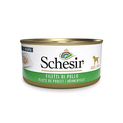 Schesir Dog Hühnerfilet, Hundefutter nass, 18 Dosen x 150 g von Schesir