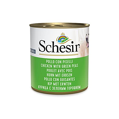 Schesir Dog Huhn mit Erbse, Hundefutter nass, 16 Dosen x 285 g von Schesir