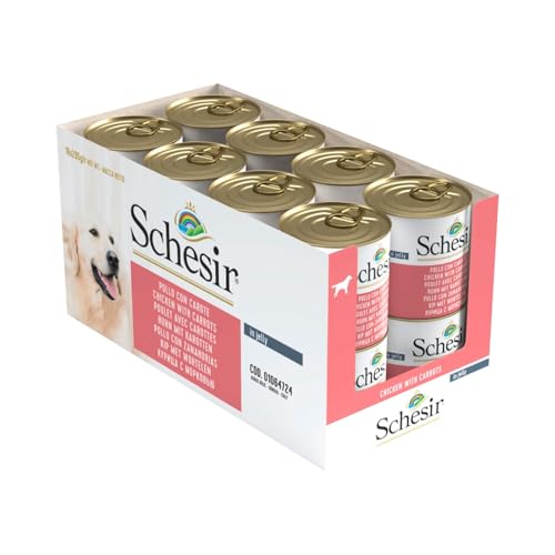 Schesir Dog Huhn mit Karotte, Hundefutter nass, 16 Dosen x 285 g von Schesir