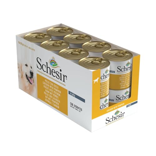 Schesir Dog Huhn mit Kürbis, Hundefutter nass, 16 Dosen x 285 g von Schesir