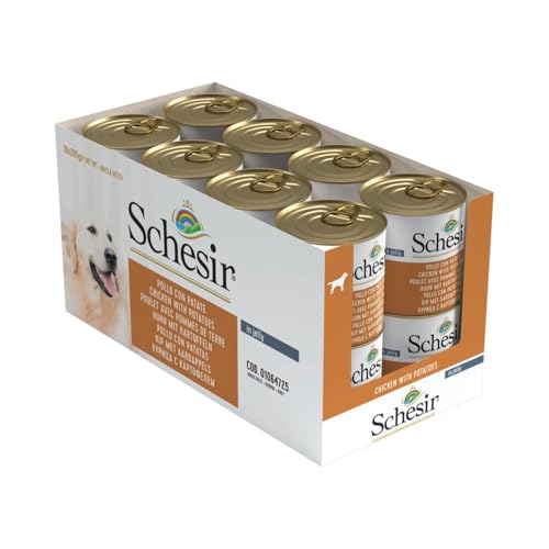 Schesir Dog Huhn mit Kartoffel, Hundefutter nass, 16 Dosen x 285 g von Schesir