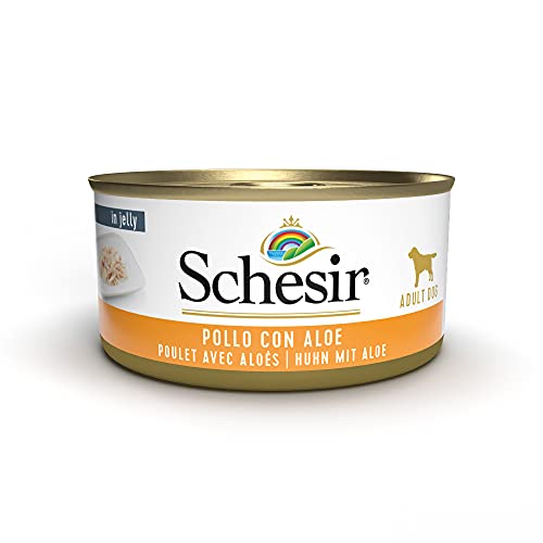 Schesir, Nassfutter für Welpen, mit Aloe-Geschmack, zubereitet in weichem Gelee, insgesamt 2,7 kg (18 Dosen à 150 g) von Schesir