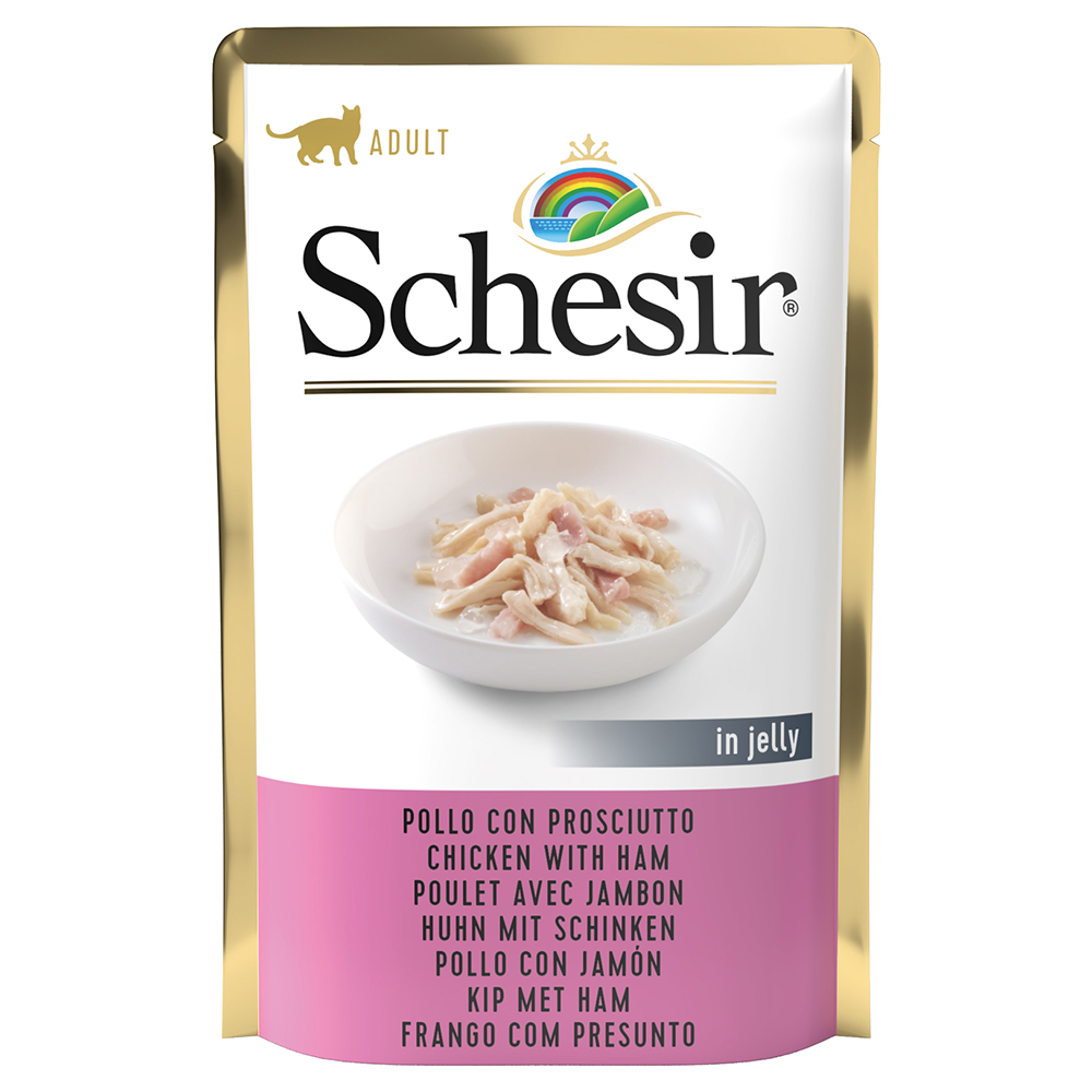 Schesir Jelly Pouch 6 x 85 g - Hühnerfilet mit Schinken von Schesir