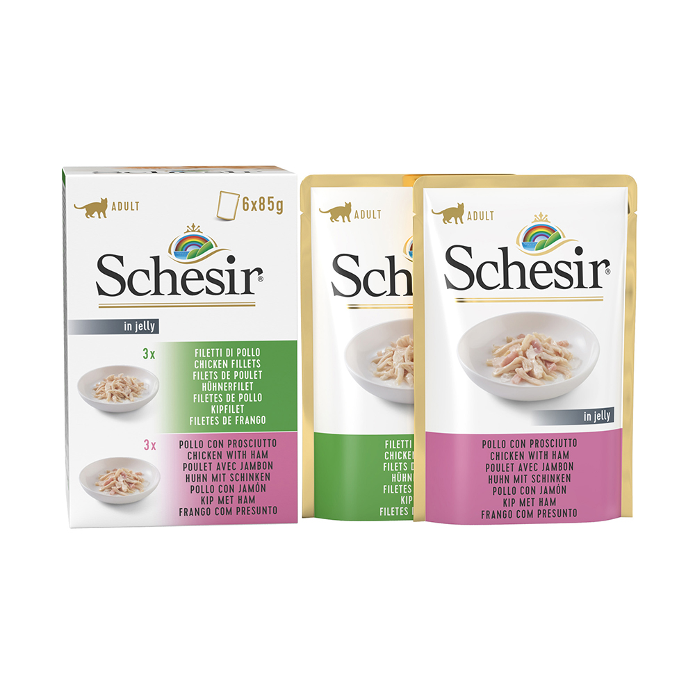 Schesir Jelly Pouch 6 x 85 g - Mix Huhn + Huhn mit Schinken von Schesir