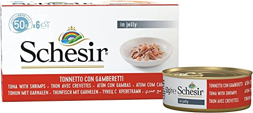 Schesir Katzenfutter Jelly Thunfisch und Krabben Multipack Portionsbeutel 6x50 g (1 x 300 g) von Schesir