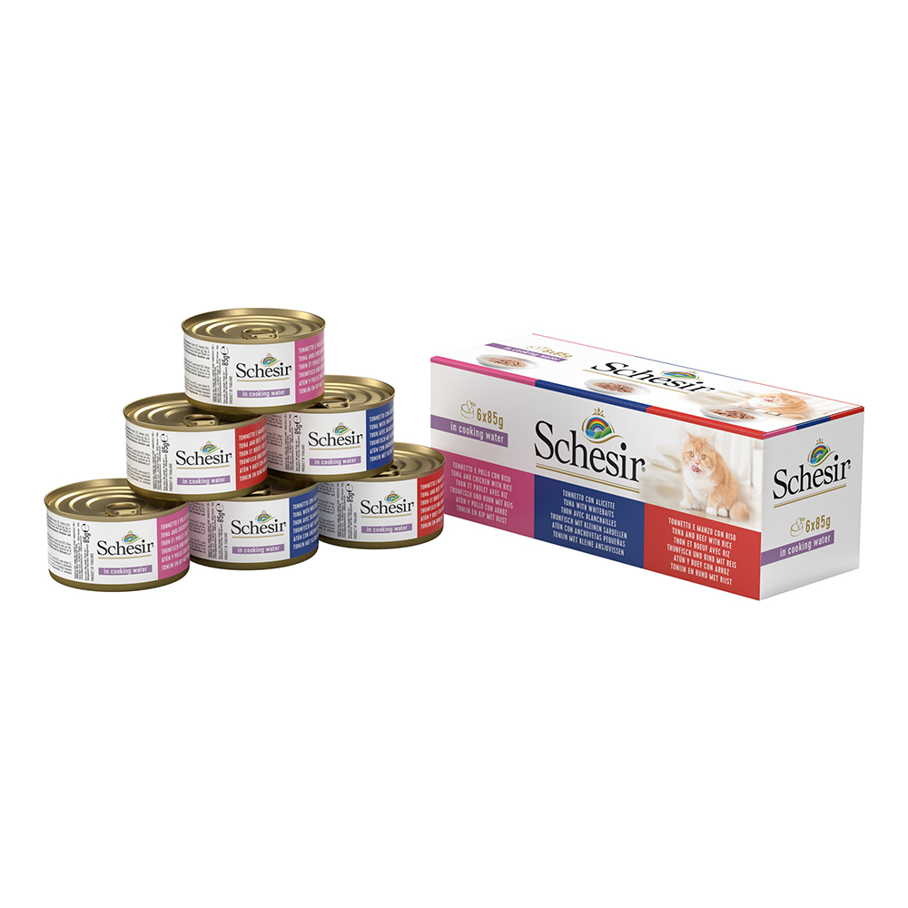 Schesir Natural mit Reis 6 x 85 g - Mix (3 Sorten) Schesir Natural mit Reis 6 x 85 g - Mix (3 Sorten) von Schesir