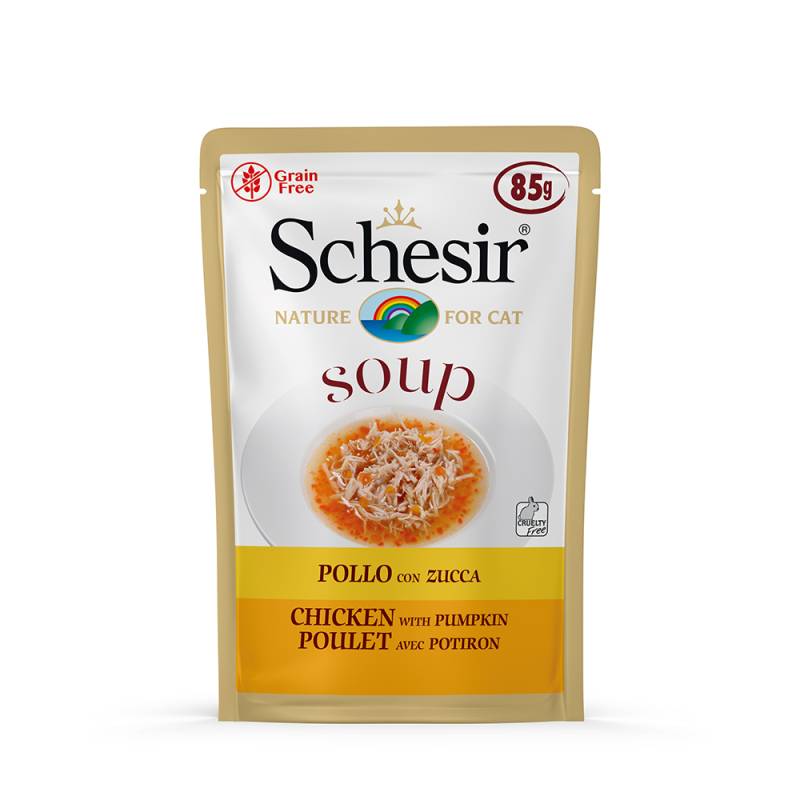 Sparpaket Schesir Cat Soup 12 x 85 g  - Huhn mit Kürbis von Schesir