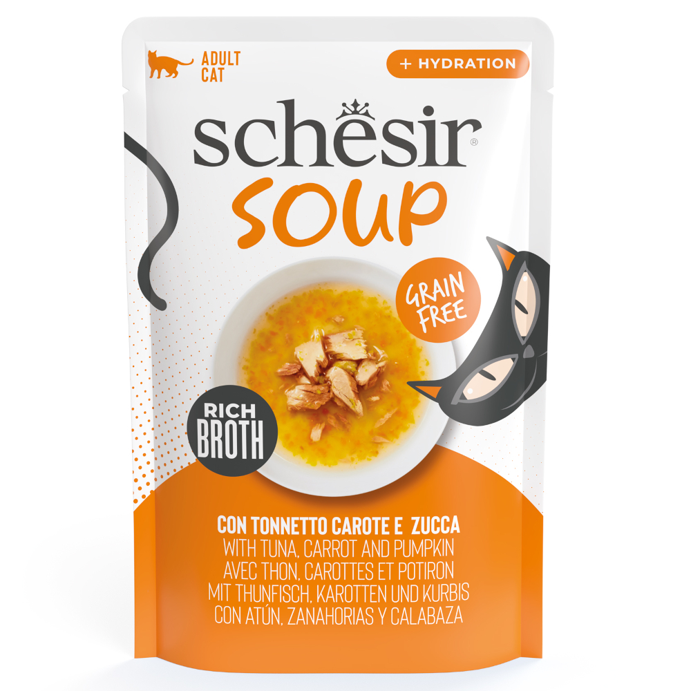 Sparpaket Schesir Cat Soup 24 x 40 g - Thunfisch, Karotten und Kürbis von Schesir