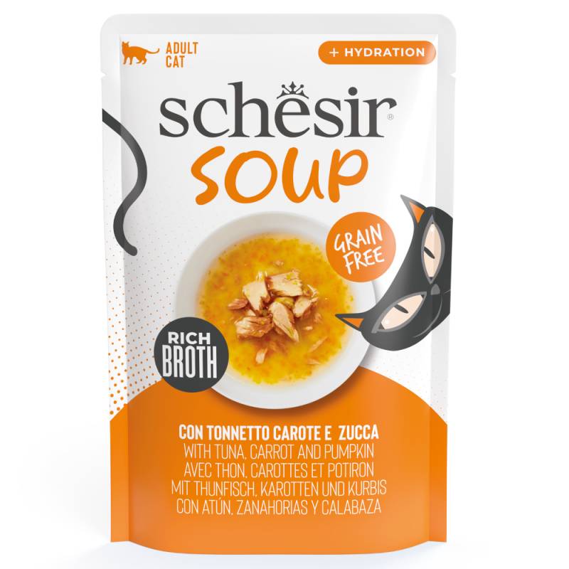 Sparpaket Schesir Cat Soup 24 x 40 g - Thunfisch, Karotten und Kürbis von Schesir