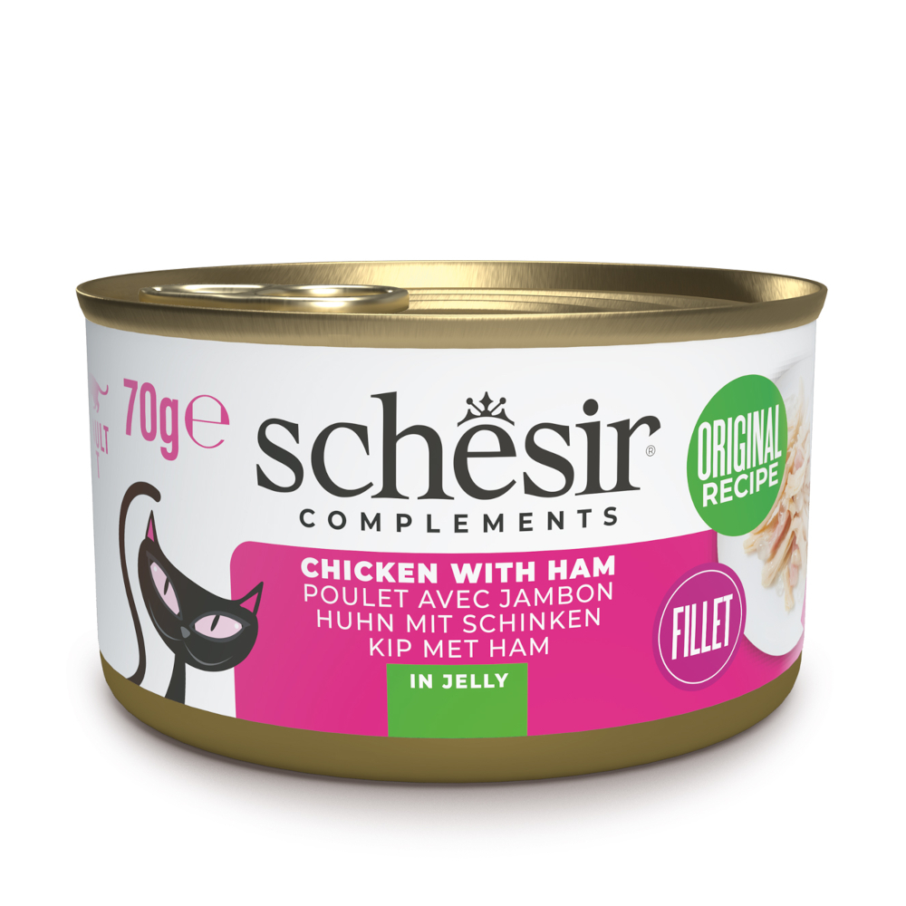 Sparpaket Schesir Complements in Gelee 24 x 70 g - Huhn mit Schinken von Schesir