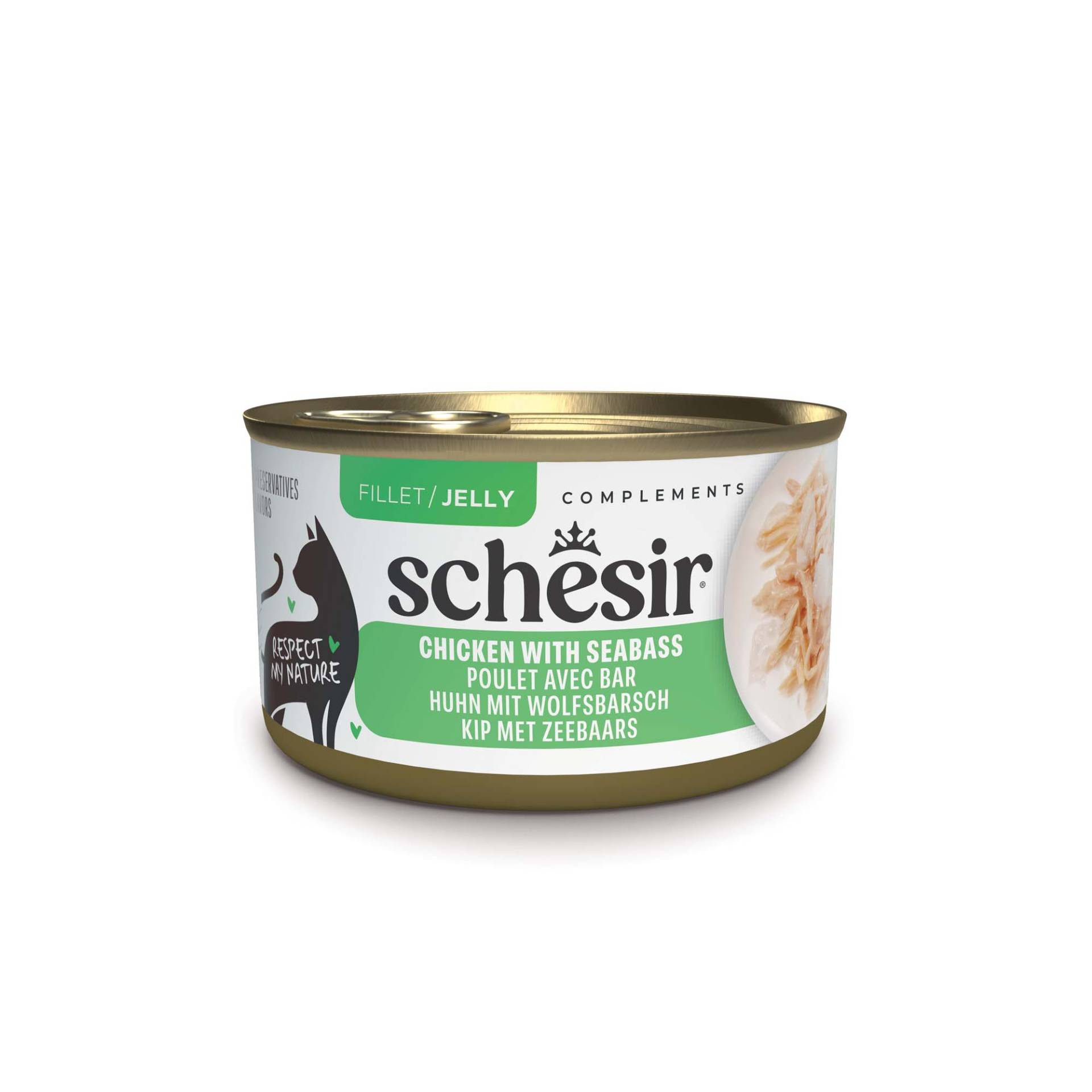 Sparpaket Schesir Complements in Gelee 24 x 70 g - Huhn mit Seebarsch von Schesir