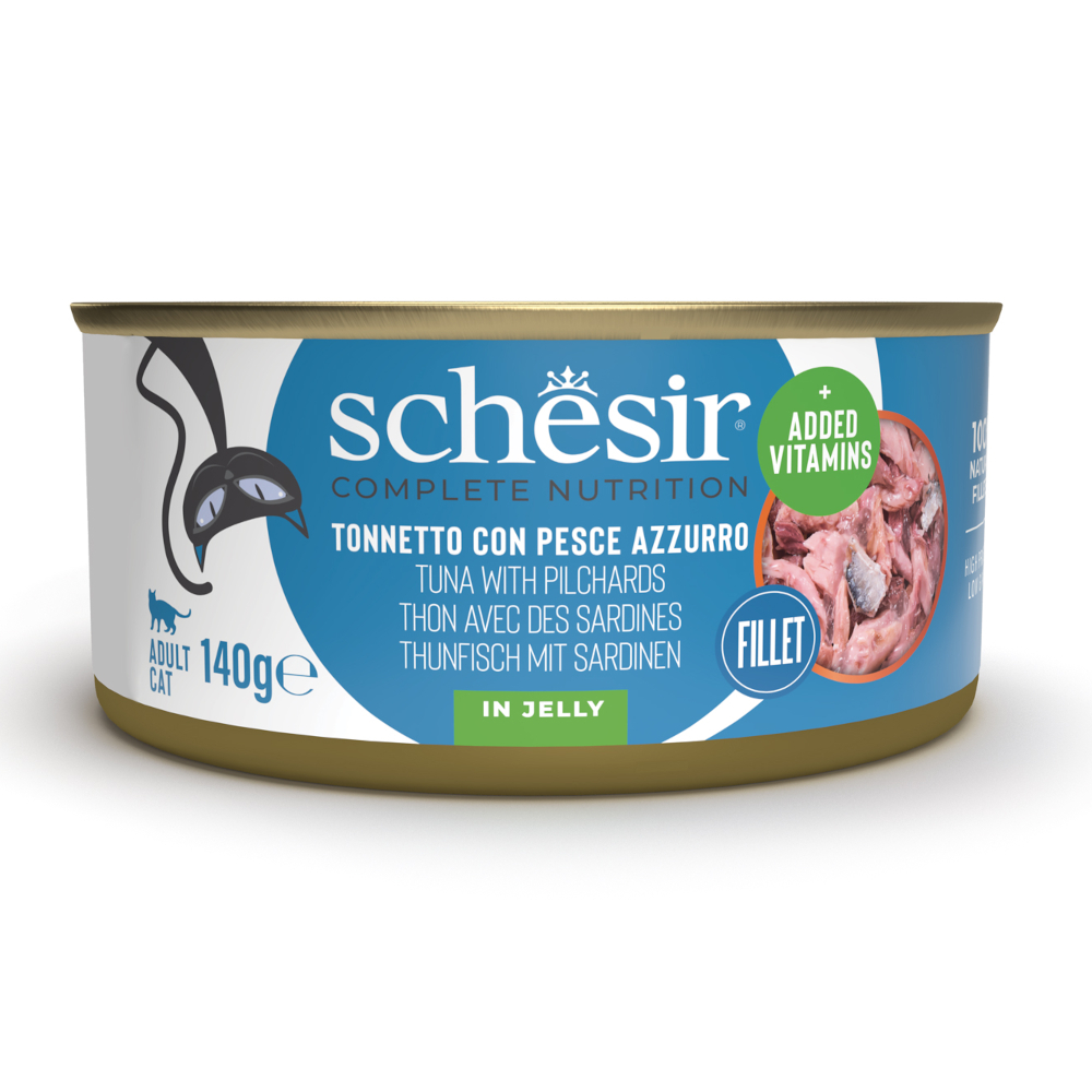 Sparpaket Schesir Complete Nutrition Filet in Gelee 24 x 140 g - Thunfisch mit Sardinen Sparpaket Schesir Complete Nutrition Filet in Gelee 24 x 140 g - Thunfisch mit Sardinen von Schesir