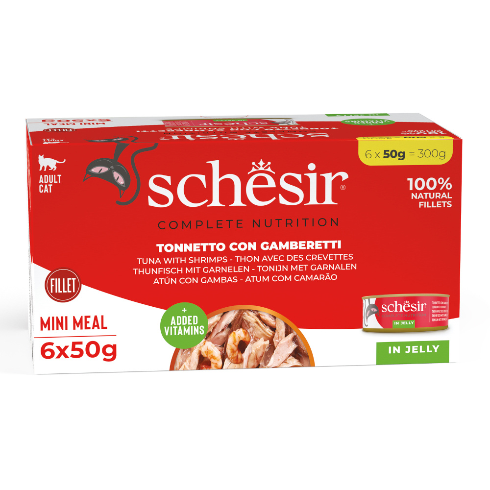 Sparpaket Schesir Complete Nutrition Filet in Gelee 24 x 50 g - Thunfisch mit Garnelen von Schesir