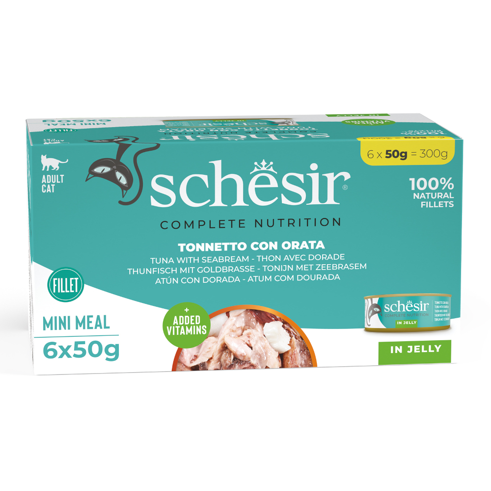 Sparpaket Schesir Complete Nutrition Filet in Gelee 24 x 50 g - Thunfisch mit Goldbrasse von Schesir