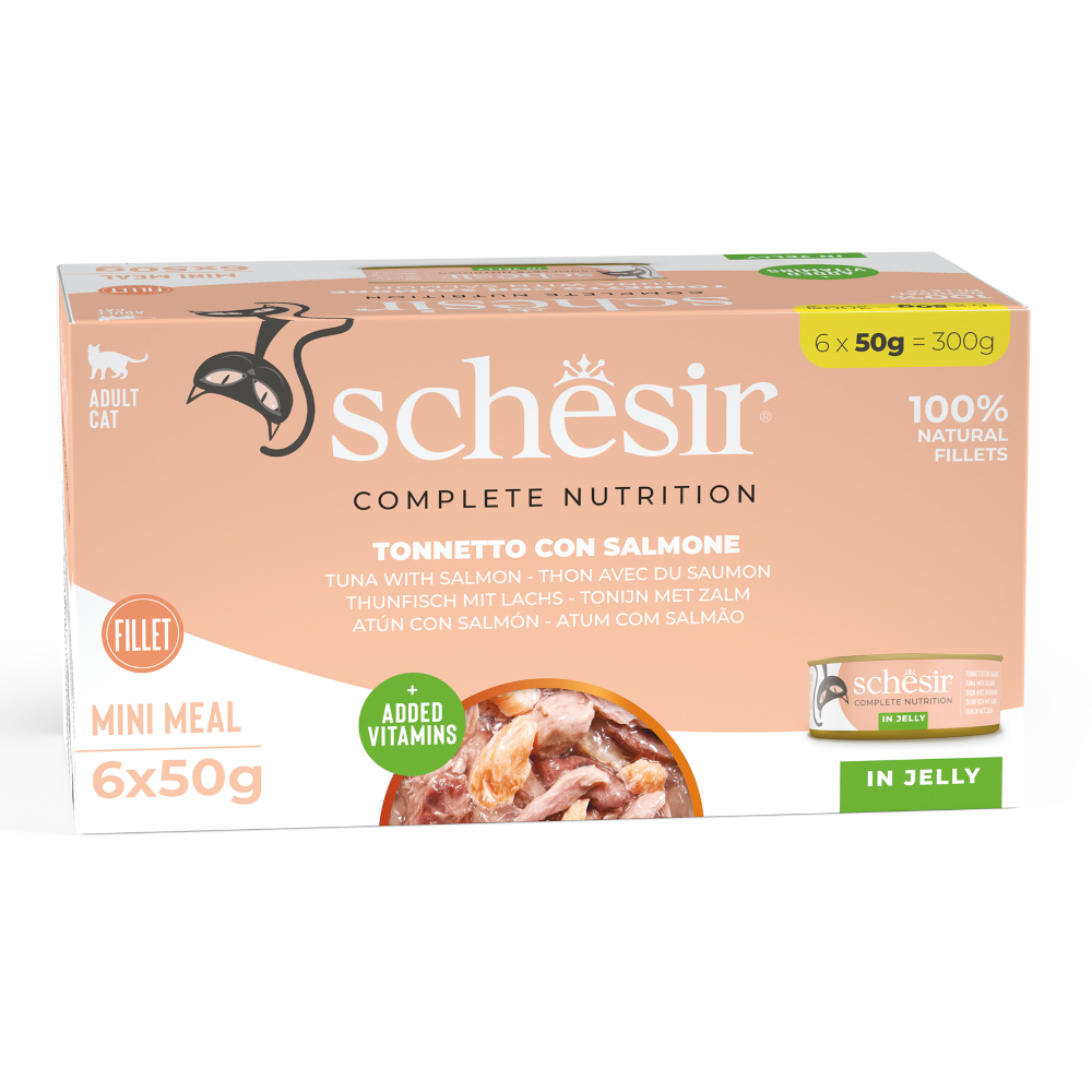 Sparpaket Schesir Complete Nutrition Filet in Gelee 24 x 50 g - Thunfisch mit Lachs von Schesir