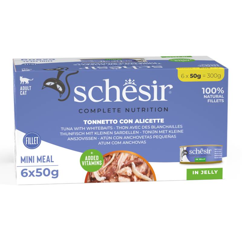 Sparpaket Schesir Complete Nutrition Filet in Gelee 24 x 50 g - Thunfisch mit Weißfisch Sparpaket Schesir Complete Nutrition Filet in Gelee 24 x 50 g - Thunfisch mit Weißfisch von Schesir