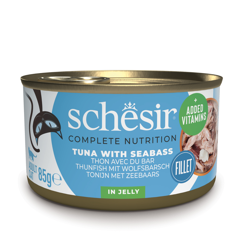 Sparpaket Schesir Complete Nutrition Filet in Gelee 24 x 85 g - Thunfisch mit Wolfsbarsch Sparpaket Schesir Complete Nutrition Filet in Gelee 24 x 85 g - Thunfisch mit Wolfsbarsch von Schesir
