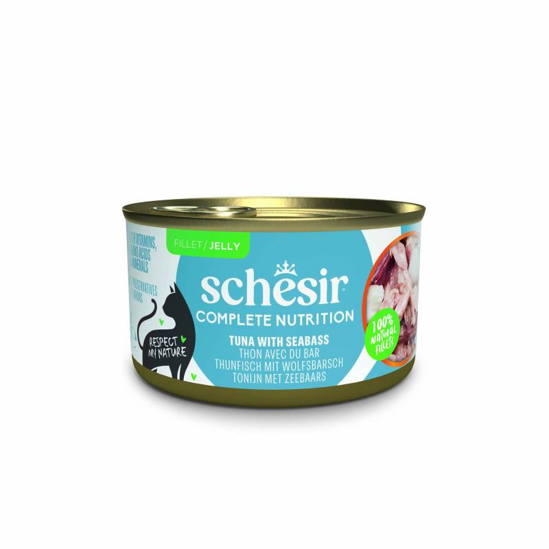 Sparpaket Schesir Complete Nutrition Filet in Gelee 24 x 85 g - Thunfisch mit Wolfsbarsch von Schesir