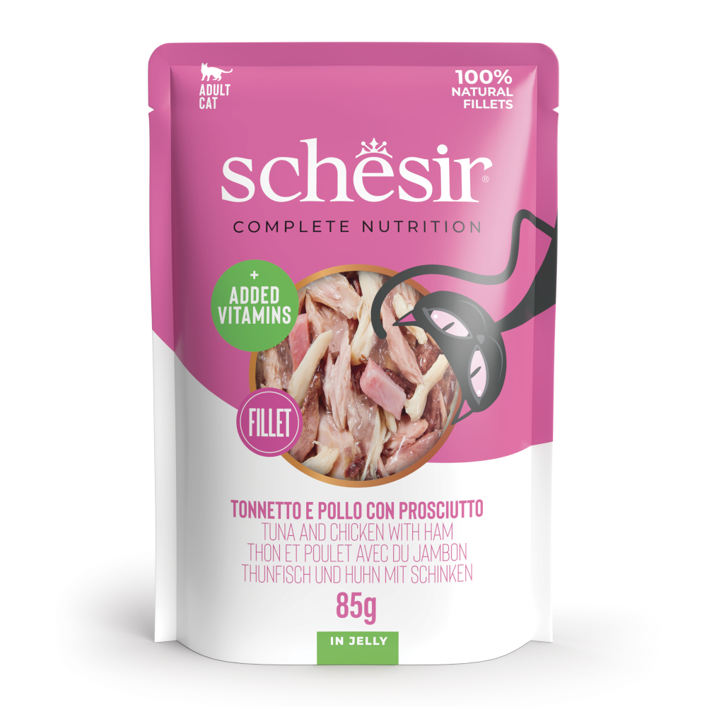 Sparpaket Schesir Complete Nutrition Filet in Gelee 24 x 85 g - Thunfisch und Huhn mit Schinken Sparpaket Schesir Complete Nutrition Filet in Gelee 24 x 85 g - Thunfisch und Huhn mit Schinken von Schesir