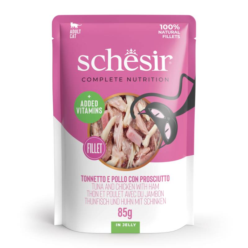 Sparpaket Schesir Complete Nutrition Filet in Gelee 24 x 85 g - Thunfisch und Huhn mit Schinken Sparpaket Schesir Complete Nutrition Filet in Gelee 24 x 85 g - Thunfisch und Huhn mit Schinken von Schesir