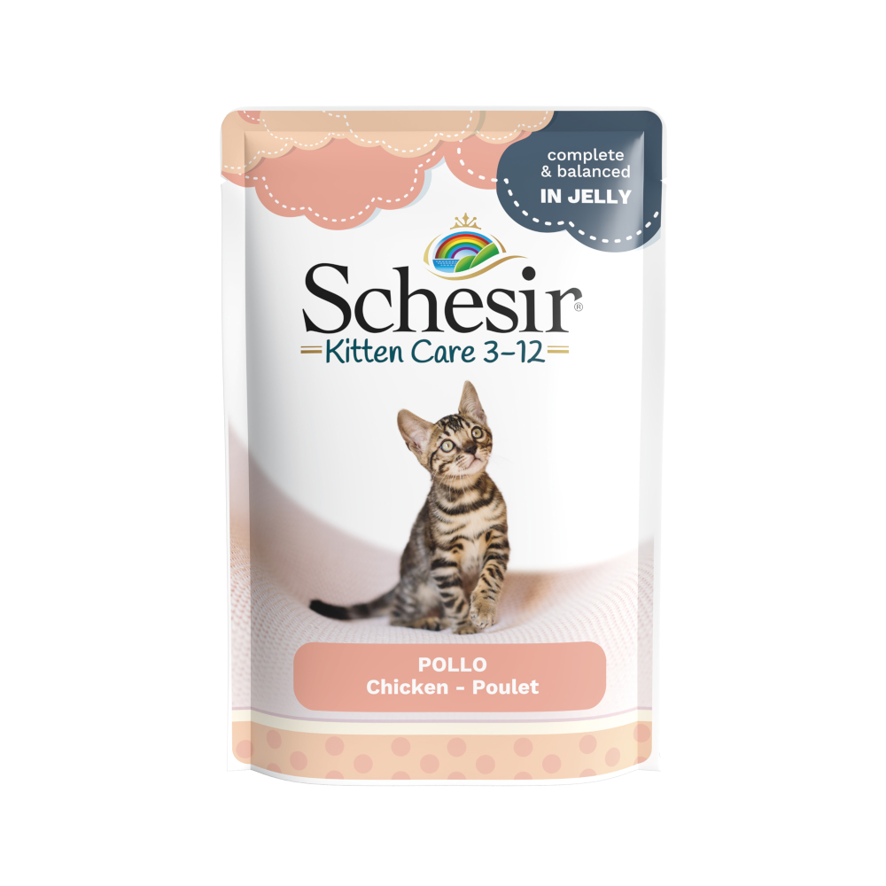 Sparpaket Schesir Katze Jelly Pouch 24 x 85 g - Kitten Hühnerfilet von Schesir