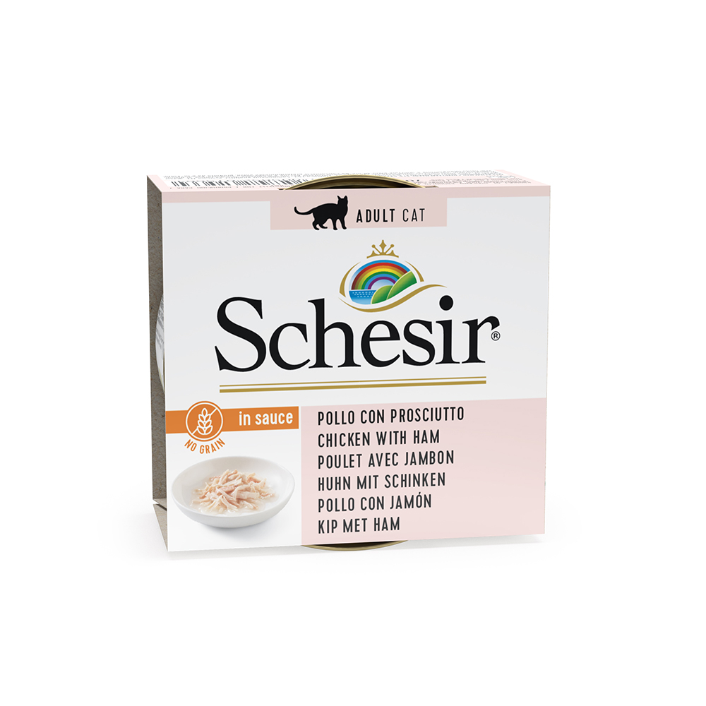 Sparpaket Schesir Natural in Sauce 24 x 70 g - Huhn mit Schinken von Schesir