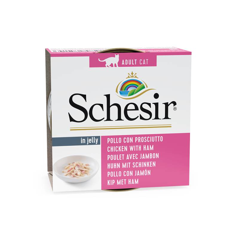 Sparpaket Schesir in Gelee 24 x 85 g - Hühnerfilet mit Schinken von Schesir