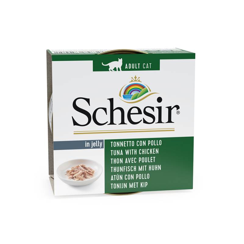 Sparpaket Schesir in Gelee 24 x 85 g - Thunfisch mit Hühnerfilet von Schesir