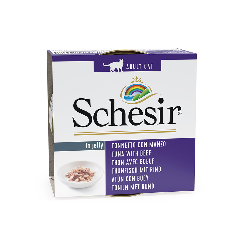 Sparpaket Schesir in Gelee 24 x 85 g - Thunfisch mit Rinderfilet von Schesir