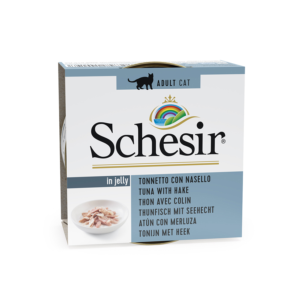 Sparpaket Schesir in Gelee 24 x 85 g - Thunfisch mit Seehecht von Schesir